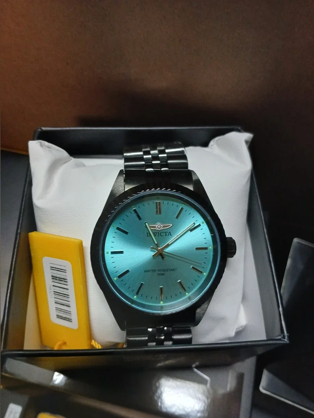 Invicta Turquoise Dial Black Bracelet Watch